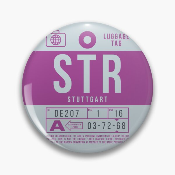 Artikelvorschau, Luggage Tag B - STR Stuttgart Germany entworfen und verkauft von VoodooCircus.