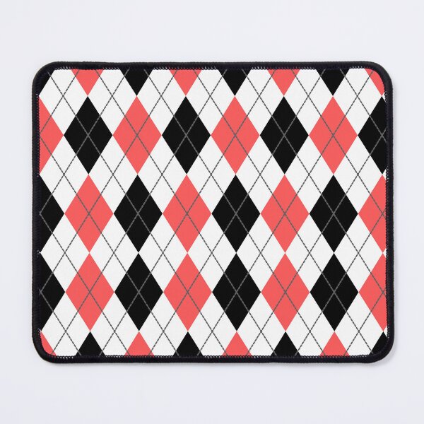 Artikelvorschau, Rauten-Gingham-Diamant-Muster | Weiß, Schwarz und Rot entworfen und verkauft von PatternMama.