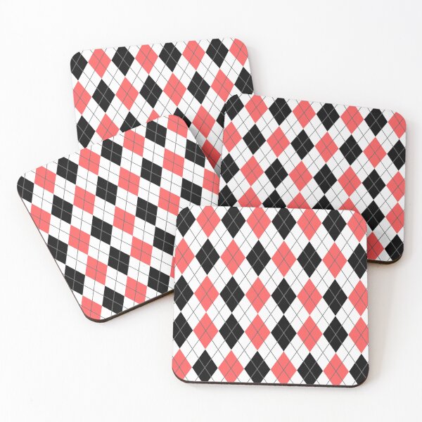 Artikelvorschau, Rauten-Gingham-Diamant-Muster | Weiß, Schwarz und Rot entworfen und verkauft von PatternMama.