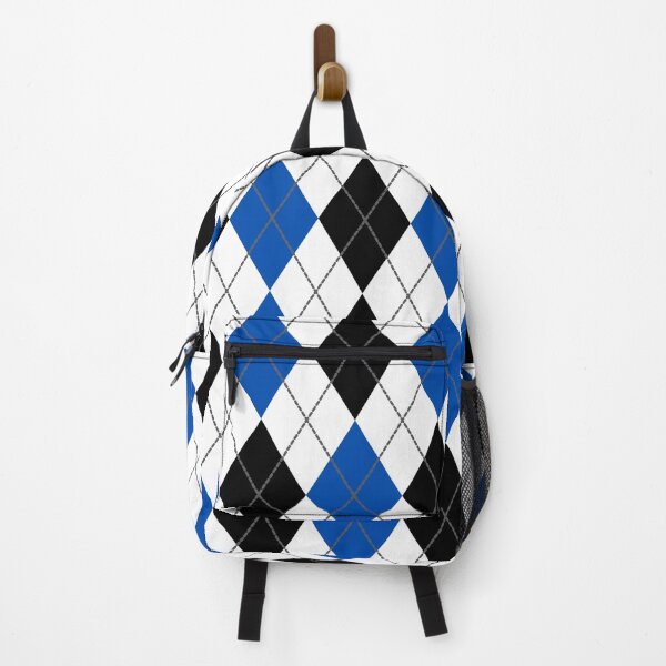 Item preview, Patrón de diamante Argyle Gingham | Blanco Negro y Azul designed and sold by PatternMama.