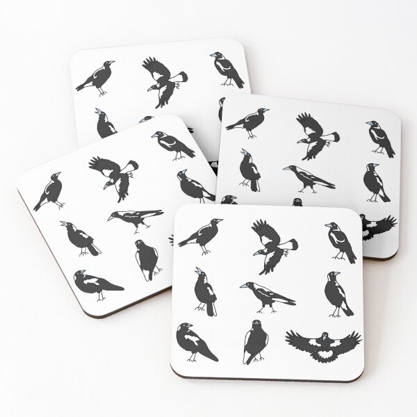 Item preview, Many Magpies on White designed and sold by Digitaldingo.