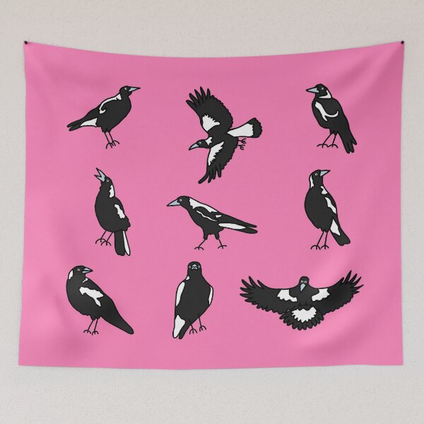 Item preview, Many Magpies on Pink designed and sold by Digitaldingo.