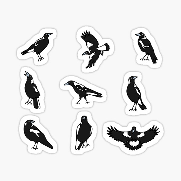 Item preview, Many Magpies on Yellow designed and sold by Digitaldingo.