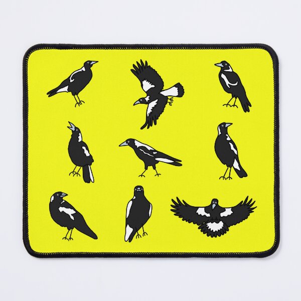 Item preview, Many Magpies on Yellow designed and sold by Digitaldingo.