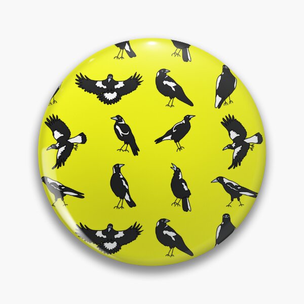 Item preview, Many Magpies on Yellow designed and sold by Digitaldingo.