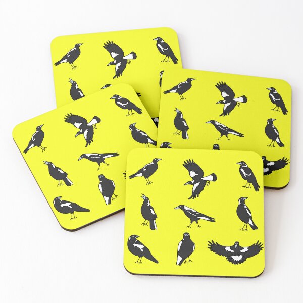 Item preview, Many Magpies on Yellow designed and sold by Digitaldingo.
