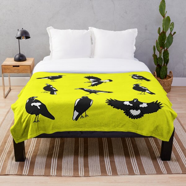 Item preview, Many Magpies on Yellow designed and sold by Digitaldingo.