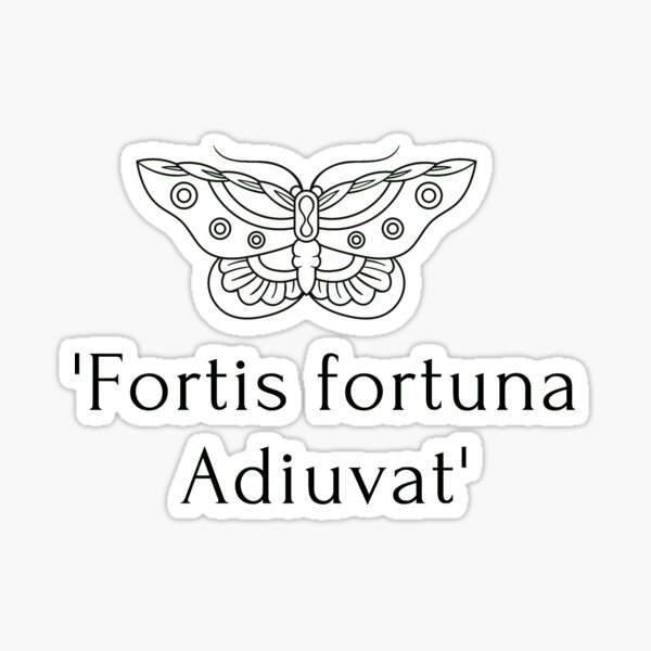 Fortis Fortuna Adiuvat (Fortune Favors The Brave) - Sticker Graphic - Auto,  Wall, Laptop, Cell, Truck Sticker for Windows, Cars, Trucks