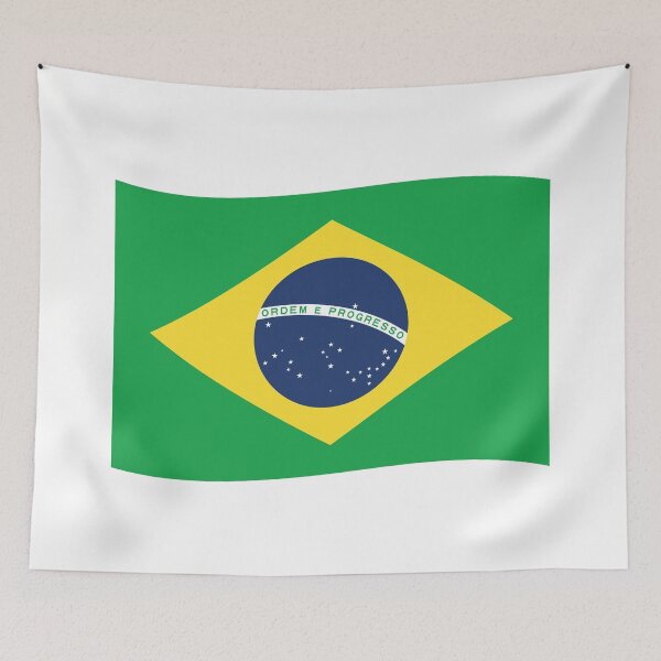 Item preview, Brazil Wave Flag - Bandeira do Brasil (On White) designed and sold by STUDIO-72.
