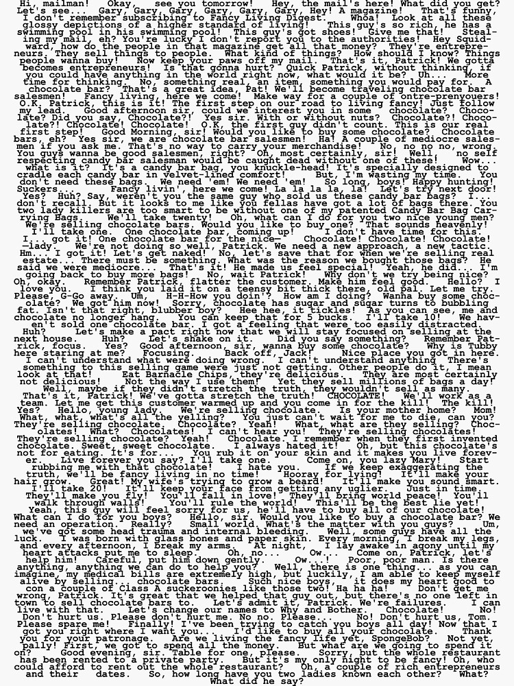 "Spongebob Squarepants Chocolate With Nuts Script" Sticker for Sale by MonocleOwl Redbubble