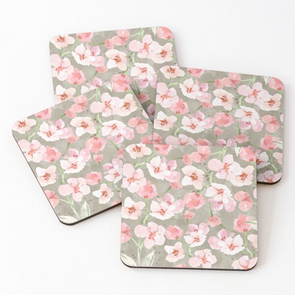 Item preview, Pink Flowers on Brown designed and sold by missoundream.