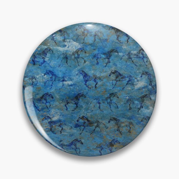 Item preview, Galloping horse 1 to 4 - pattern on blue gold marble background designed and sold by SylvieG18.