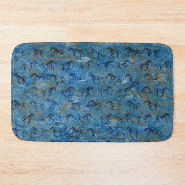 Item preview, Galloping horse 1 to 4 - pattern on blue gold marble background designed and sold by SylvieG18.