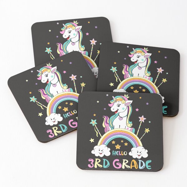 Item preview, Back To School Hello 3rd Grade Rainbow Unicorn Teachers Kids  designed and sold by fawsonpnhamme.