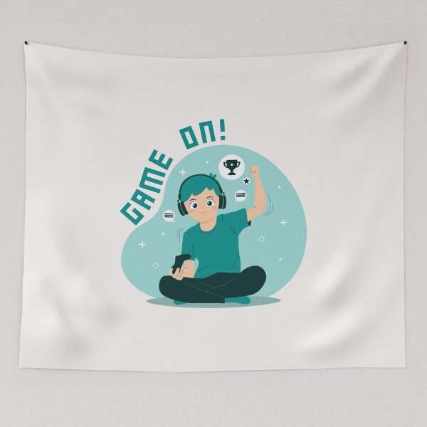 Item preview, GAME ON Gamer Kid Turquoise designed and sold by everything4eva.