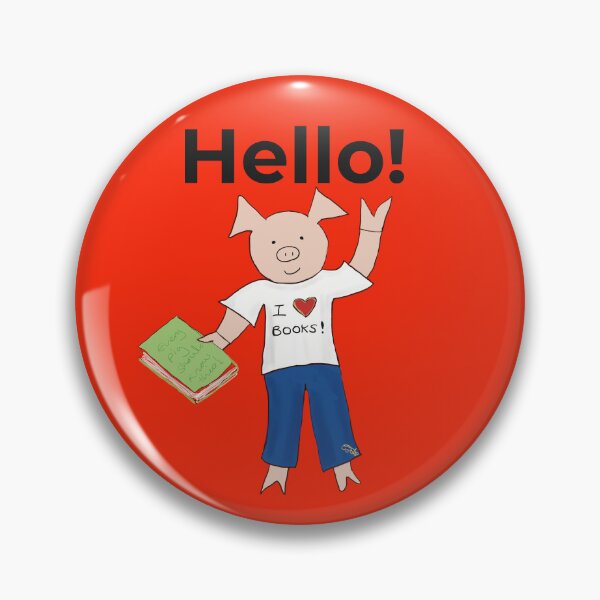 Item preview, Hello!  I love books and reading! Cute introvert pig, orange. Books designed and sold by PiggingJapan.