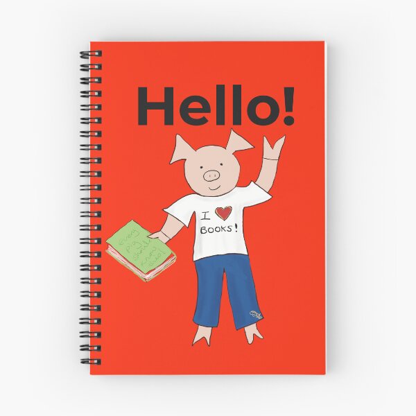 Item preview, Hello!  I love books and reading! Cute introvert pig, orange. Books designed and sold by PiggingJapan.