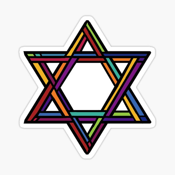 Rainbow Star Of David Stickers | Redbubble