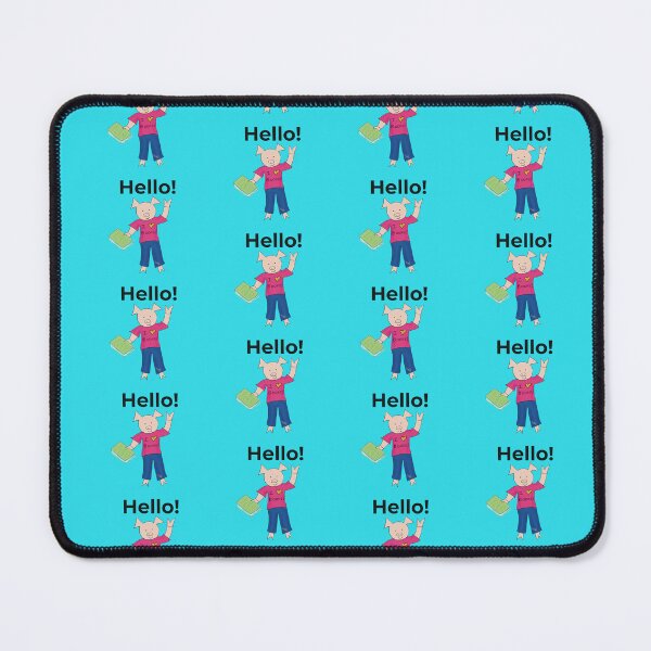 Item preview, Hello!  I love books and reading! Cute introvert pig, blue. Reading designed and sold by PiggingJapan.