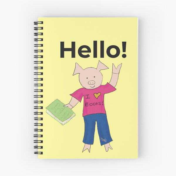 Item preview, Hello!  I love books and reading! Cute introvert pig, yellow. Books designed and sold by PiggingJapan.