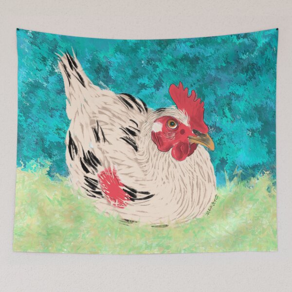Item preview, Chicken portrait digital painting  designed and sold by Pragonette.