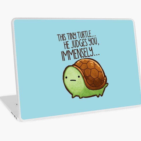 This turtle.. he judges you. Laptop Skin