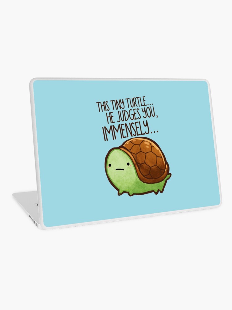 Laptop Skin, This turtle.. he judges you. designed and sold by michelledraws