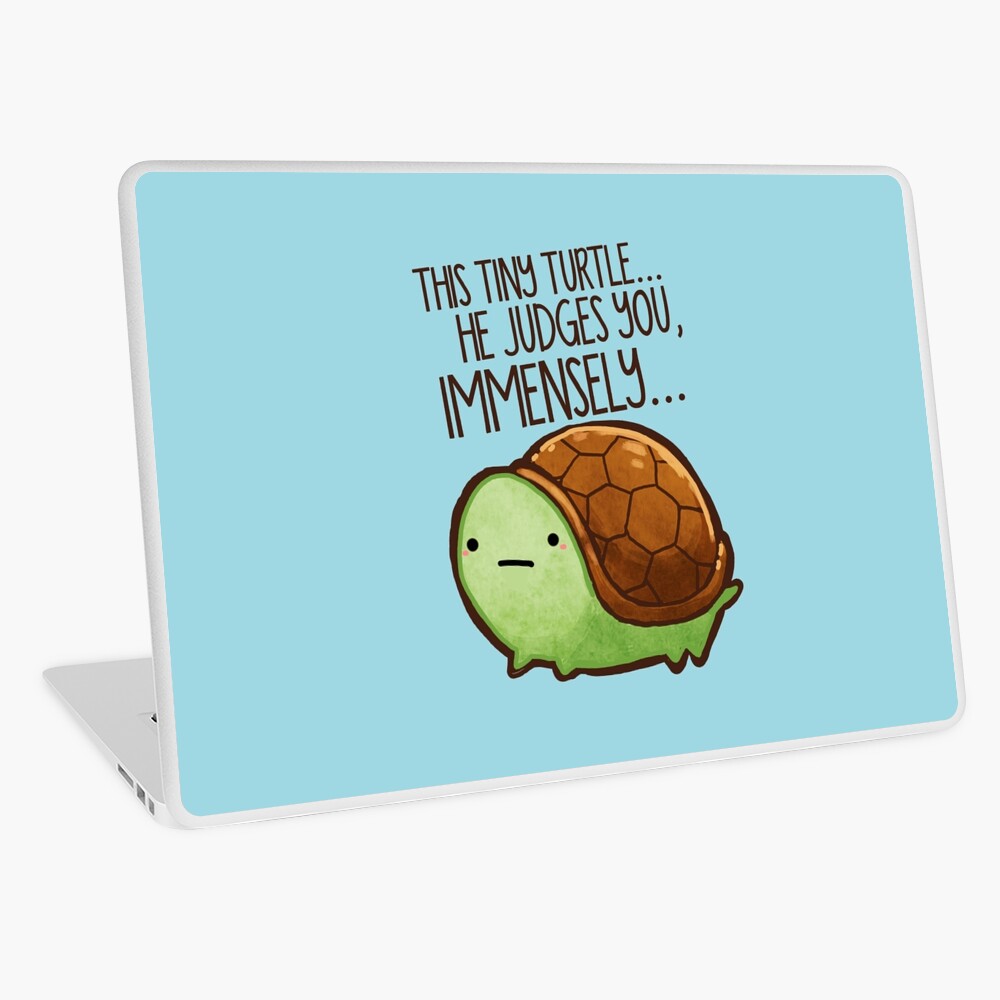 This turtle.. he judges you. Laptop Skin