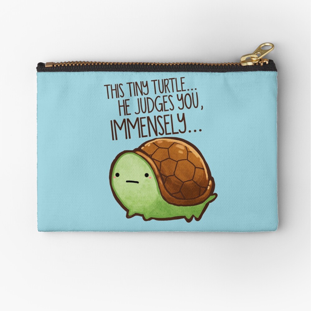 This turtle.. he judges you. Zipper Pouch
