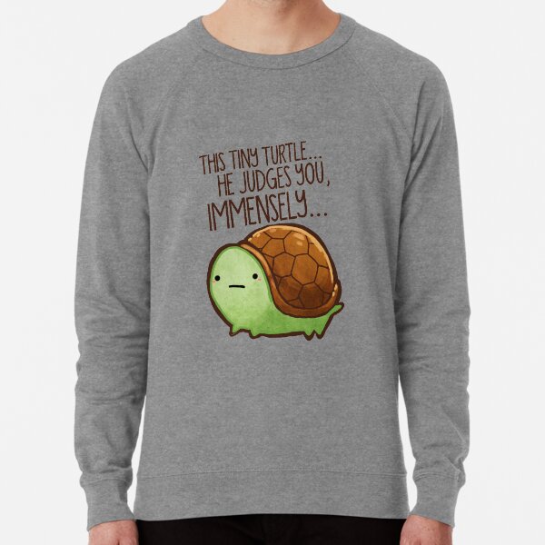 This turtle.. he judges you. Lightweight Sweatshirt