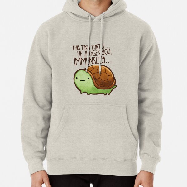 This turtle.. he judges you. Pullover Hoodie
