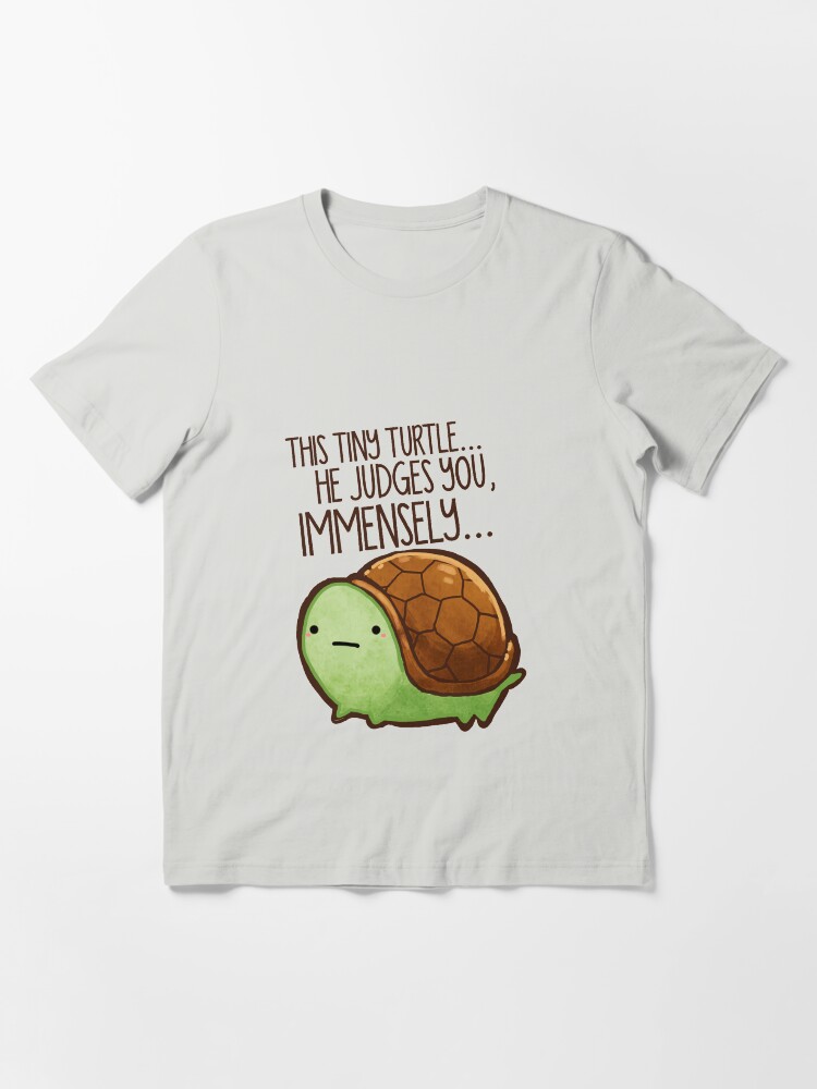 Thumbnail 3 of 7, Essential T-Shirt, This turtle.. he judges you. designed and sold by michelledraws.