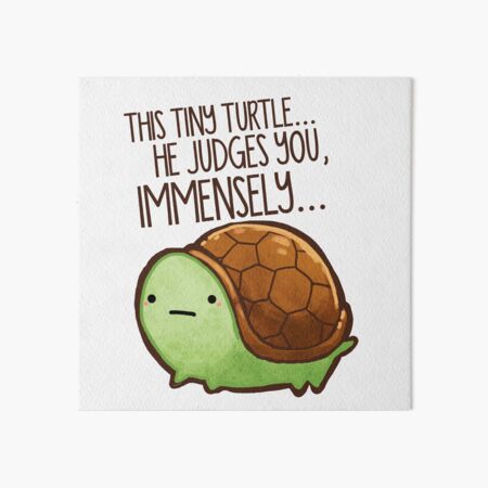 This turtle.. he judges you. Art Board Print