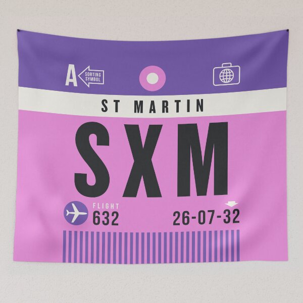 Item preview, Luggage Tag A - SXM Saint Martin (Sint Maarten) Netherlands designed and sold by VoodooCircus.