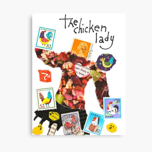 Stamp People Series (The Chicken Lady) Canvas Print