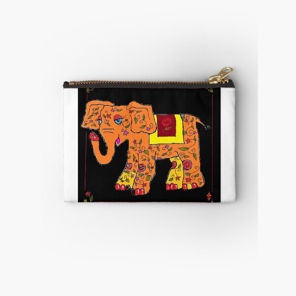 Item preview, Multi-color Elephant with Black Background designed and sold by judy snyder.