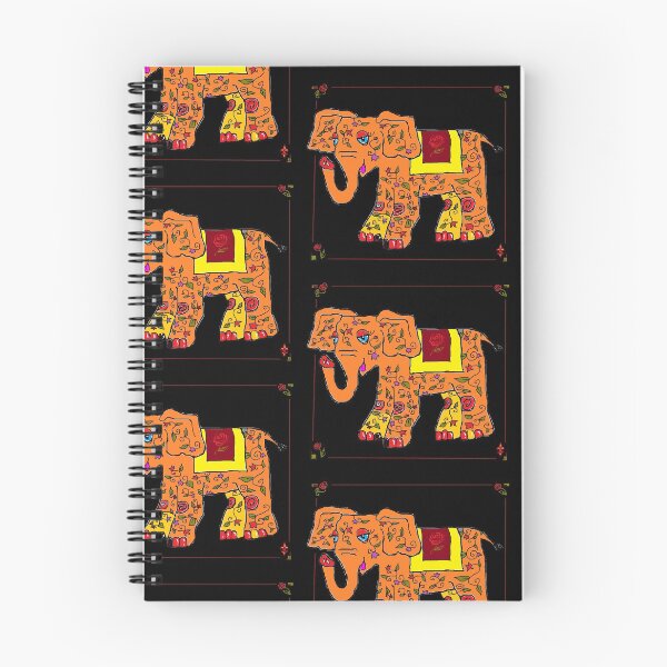 Item preview, Multi-color Elephant with Black Background designed and sold by judy snyder.