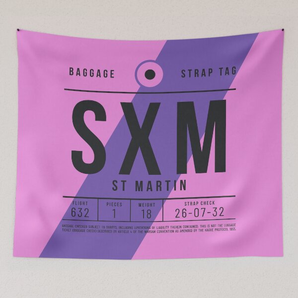 Item preview, Luggage Tag E - SXM Saint Martin (Sint Maarten) Netherlands designed and sold by VoodooCircus.