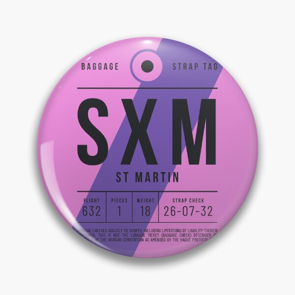 Item preview, Luggage Tag E - SXM Saint Martin (Sint Maarten) Netherlands designed and sold by VoodooCircus.