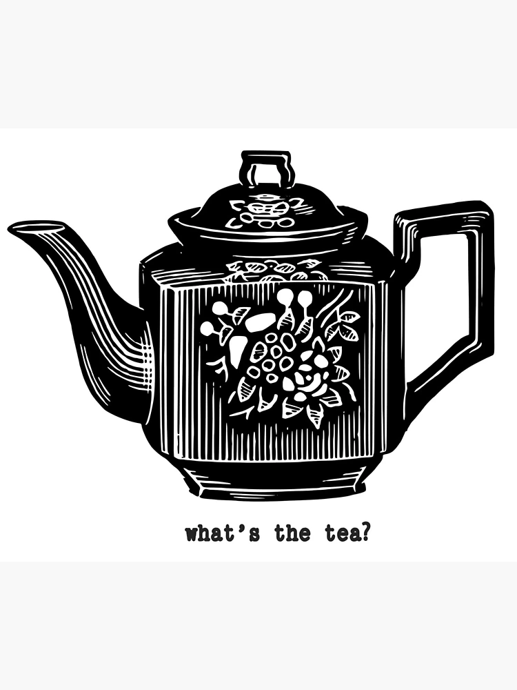 Retro Vintage Black And White Tea Kettle Posters, Art Prints by