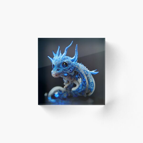 Item preview, Blue baby dragon made of crystals designed and sold by GeneratedArt.