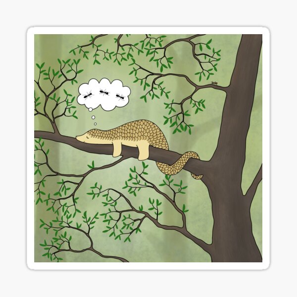 Snoozing pangolin Sticker