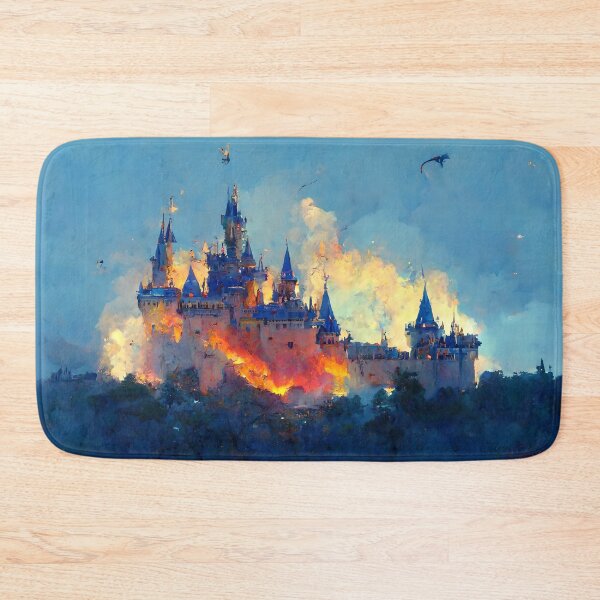 Item preview, Magic castle attacked by dragons designed and sold by GeneratedArt.