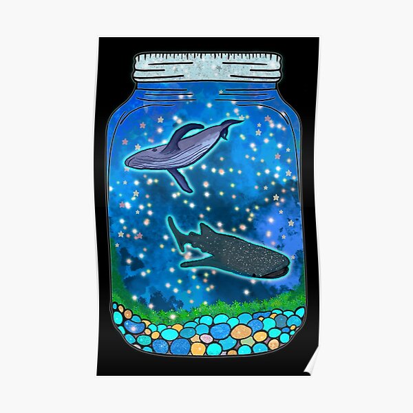 Star Whale Terrarium Blue Sea, Jar No. 10 Poster