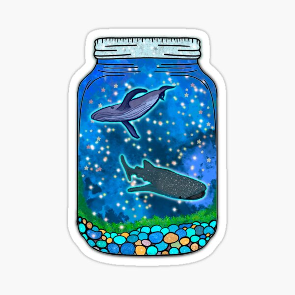 Star Whale Terrarium Blue Sea, Jar No. 10 Sticker