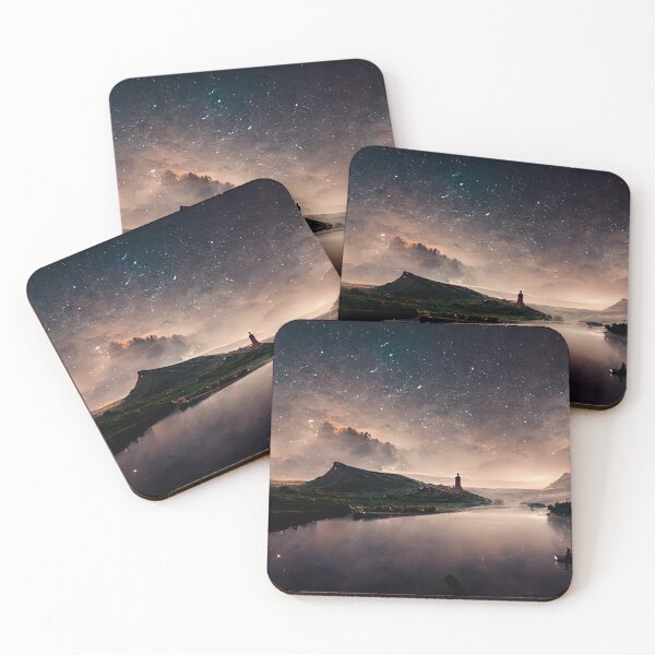 Item preview, Milky way dreamy landscape designed and sold by GeneratedArt.