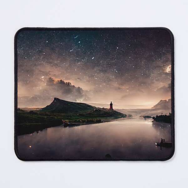 Item preview, Milky way dreamy landscape designed and sold by GeneratedArt.