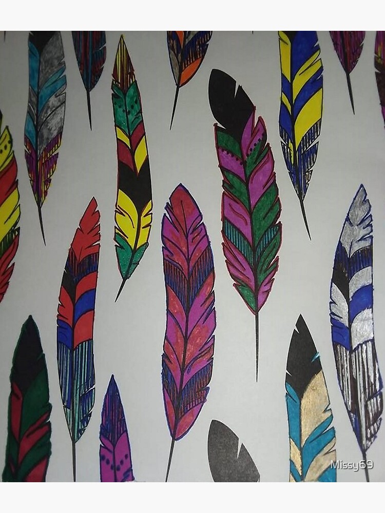 Bird Feathers Doodle Art by Missy69