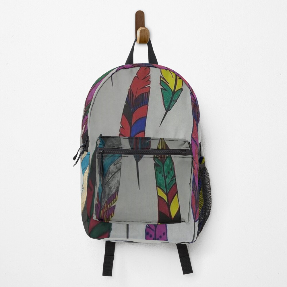 Bird Feathers Doodle Art Backpack
