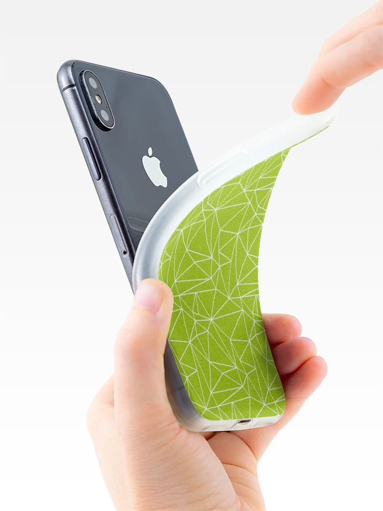 Thumbnail 4 of 5, iPhone Case, Geometric Lime Green Pattern designed and sold by PatternHome.